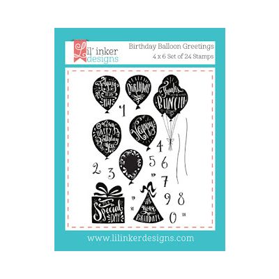 Lil' Inker Designs Birthday Balloon Greetings Stamp
