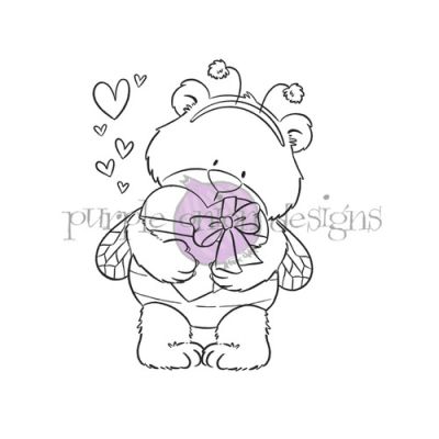 Love Brownie Bear Stamp Set unmounted rubber stamp by Pei for Purple Onion Designs.  Exclusive in the UK to Seven Hills Crafts