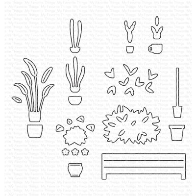 My Favorite Things UK Stockist - patio plants Die for paper crafting and die cutting