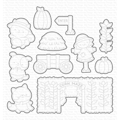 corn maze cuties die by mft stamp for cardmaking and paper crafting available from Seven Hills Crafts, UK Stockist, 5 star rated for customer service, speed of delivery and value