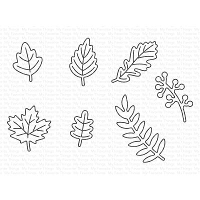 bitty fall leaves die by mft stamp for cardmaking and paper crafting available from Seven Hills Crafts, UK Stockist, 5 star rated on trustpilot for prices and customer service
