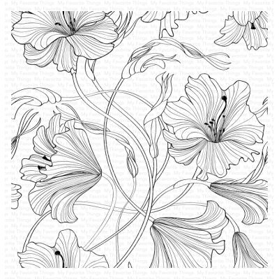 Harmonious Hibiscus Background Stamp