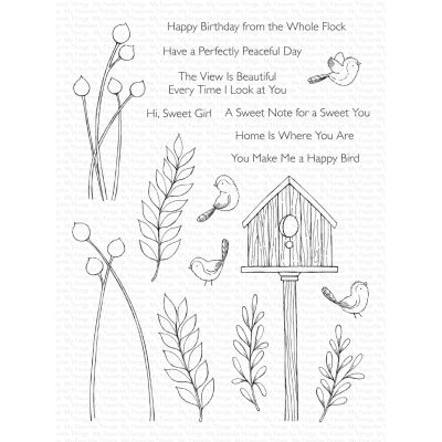 my favorite things uk stockist - seven hills crafts - peaceful birds stamp for paper crafting and card making