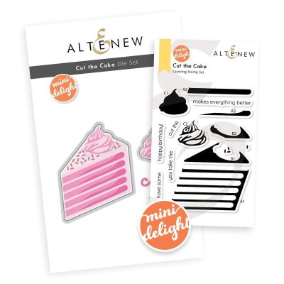 Mini Delight Cut The Cake beauty stamp and die by altenew for cardmaking and paper crafting available from Seven Hills Crafts, UK Stockist, 5 star rated for customer service, speed of delivery and value