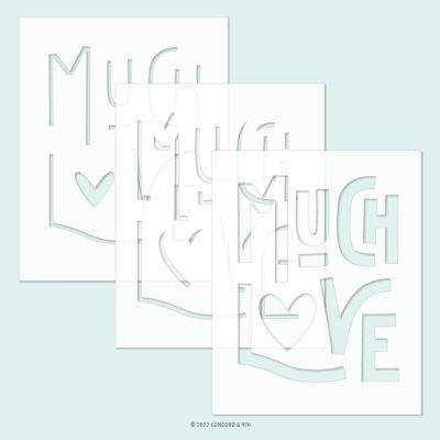 concord and 9th uk stockist much love stencil pack for cardmaking and paper crafting