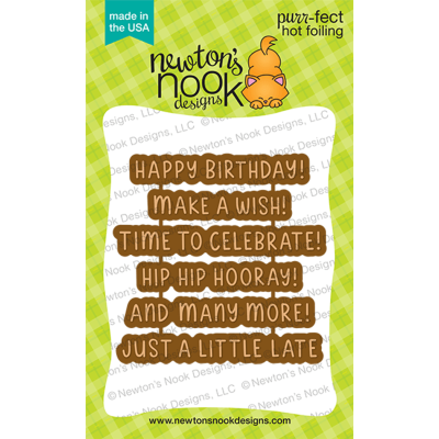 Birthday Greetings Hot Foil Plate from Newton's Nook for cardmaking and paper crafts.  UK Stockist, Seven Hills Crafts