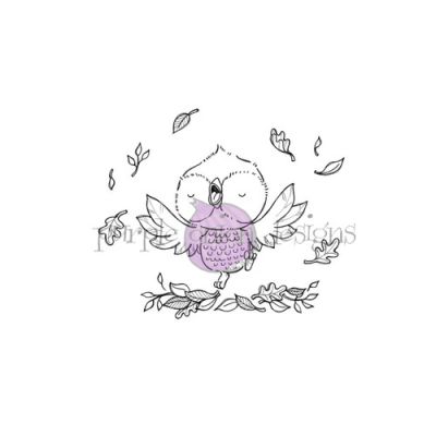 Nutmeg (Autumn Owl) unmounted rubber stamp by Stacey Yacula for Purple Onion Designs.  Exclusive in the UK to Seven Hills Crafts