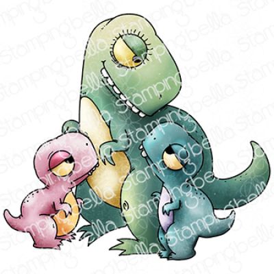 Oddball Mama Dino & Her Babies Stamp Set