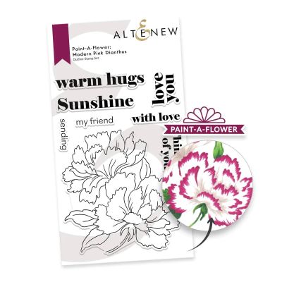 ALT Paint-A-Flower Modern Pink Dianthus Outline Stamp