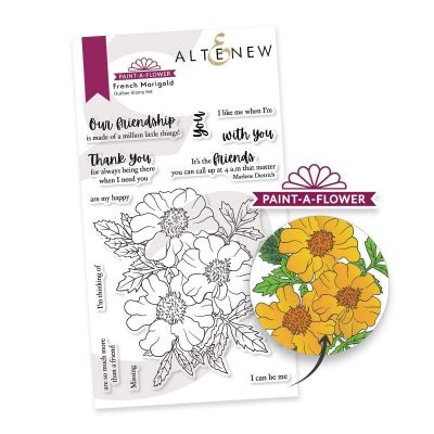 ALT Paint-A-Flower French Marigold Outline Stamp
