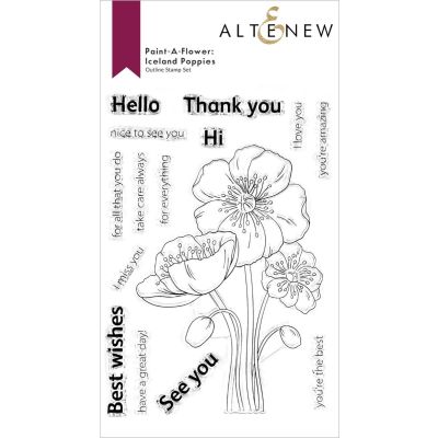 ALT Paint-A-Flower Iceland Poppies Outline Stamp 