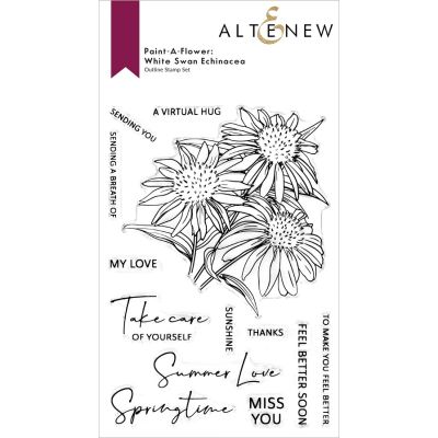 Paint-A-Flower White Swan Echinacea Outline Stamp