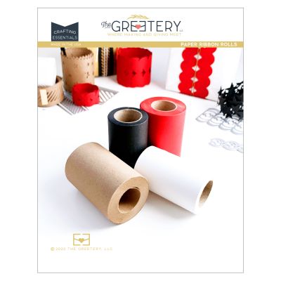 Greetery Paper Ribbon Rolls - Set of 4 - Red, Black, White & Kraft