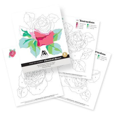 Altenew paint by numbers classic roses for 300gsm cards for painting with gouache.  UK Stockist, Seven Hills Crafts