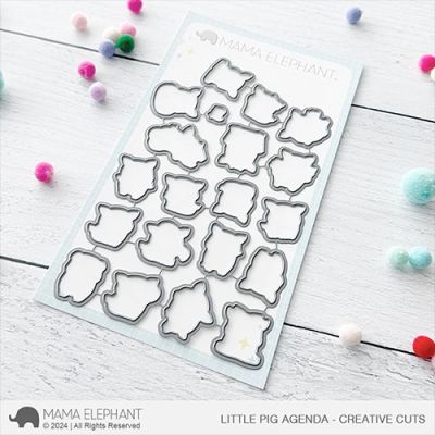 Little Pig Agenda Die by Mama Elephant for cardmaking and paper crafts.  UK Stockist, Seven Hills Craft