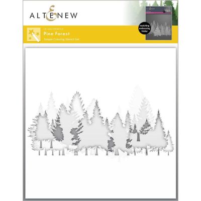 pine forrest stencil by altenew for cardmaking and paper crafts.  UK Stockist, Seven Hills Crafts