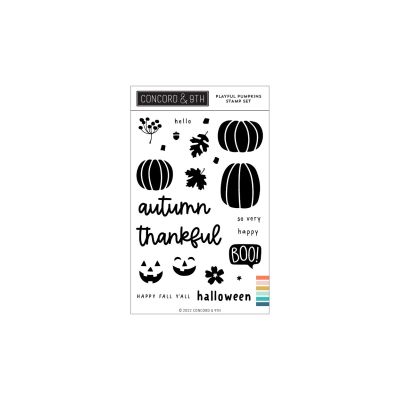 Concord and 9th Playful Pumpkins Stamp set for cardmaking and paper crafts.  UK Stockist, Seven Hills Crafts