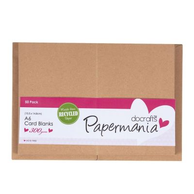Papermania A6 Cards and Envelopes Pack - Kraft  (50)