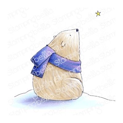 Polar Bear Wishing Upon a Star Stamp