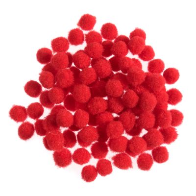 Mini Pom Poms - Red 0.7cm