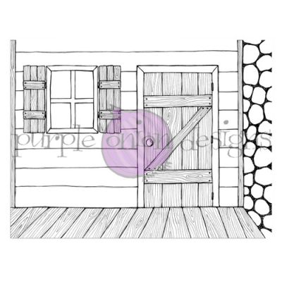 Purple Onion Designs Cabin Background Stamp designed by Stacey Yacula, Exclusive to Seven HIlls Crafts in the UK