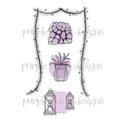 Purple Onion Designs Cabin Decor Set Stamp designed by Stacey Yacula, Exclusive to Seven HIlls Crafts in the UK