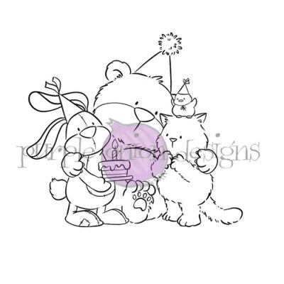 purple onion designs Chilliezgraphy by Pei: Let's Celebrate unmounted red rubber stamp  Exclusive to Seven HIlls Crafts in the UK