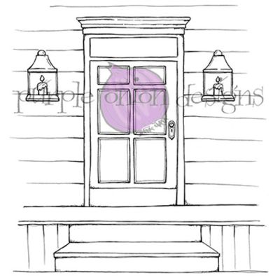 Purple Onion Designs Front Door Stamp designed by Stacey Yacula, Exclusive to Seven HIlls Crafts in the UK