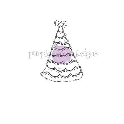 Purple Onion Designs Snowflake Grove Decorated Tree Stamp designed by Stacey Yacula, Exclusive to Seven HIlls Crafts in the UK