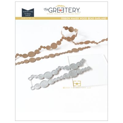 Ribbon Maker Wood Bead Garland Die by The Greetery, All That Glitters Collection, UK Exclusive Stockist, Seven Hills Crafts 5 star rated for customer service, speed of delivery and value