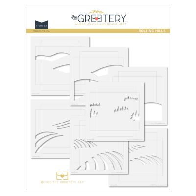 Greetery:  Rolling Hills Stencil (set of 7)