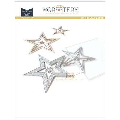 Rustic Star Large Die by The Greetery, All That Glitters Collection, UK Exclusive Stockist, Seven Hills Crafts 5 star rated for customer service, speed of delivery and value