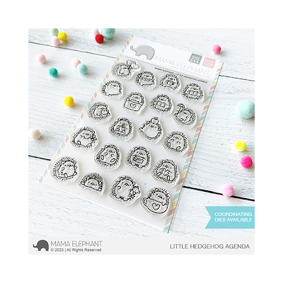 UK STockist Mama Elephant Little Hedgehog Agenda polymer stamp for cardmaking - quality US craft supplies