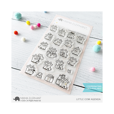 Little Cow Agenda Stamp by Mama Elephant for cardmaking and paper crafts.  UK Stockist, Seven Hills Craft