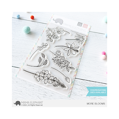 UK Stockist Mama Elephant More Blooms Stamp - polymer stamp for art and cardmaking