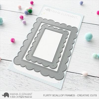 Flirty Scallop Frames Die by Mama Elephant for cardmaking and paper crafts.  UK Stockist, Seven Hills Craft
