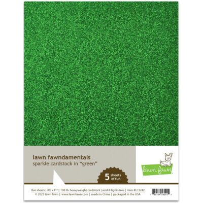 Lawn Fawn Sparkle Cardstock - Holiday Green