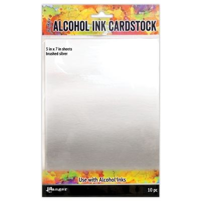 Alcohol Ink Cardstock Brushed Silver 5"x7" (10 sheet pack)