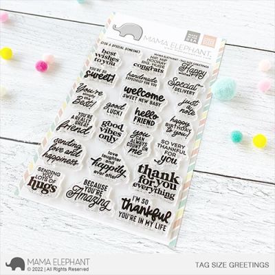 Tag Size Greetings Stamp