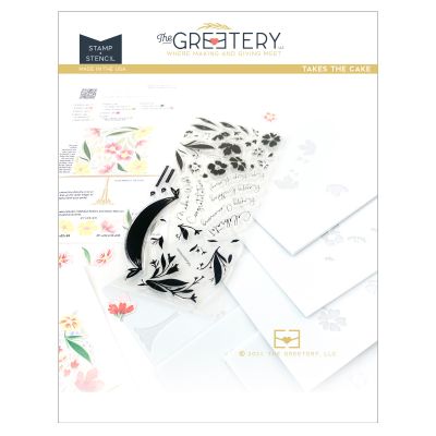 greetery takes the cake stamp and stencil set - uk stockist