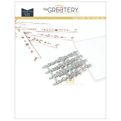 Tear Strip Tags Cover Up Die by The Greetery, All That Glitters Collection, UK Exclusive Stockist, Seven Hills Crafts 5 star rated for customer service, speed of delivery and value