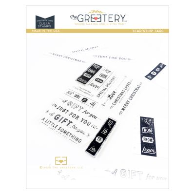 Exclusive UK Supplier of The Greetery - Tear Strip Tags Stamp for papercrafting