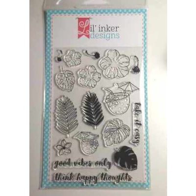 Lil Inker Designs Think Happy Thoughts Tropical Stamp