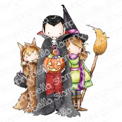 Tiny Townie Trick Or Treaters Stamp by Stamping Bella at Seven Hills Crafts, UK Stockist, 5 star rated for customer service, speed of delivery and value