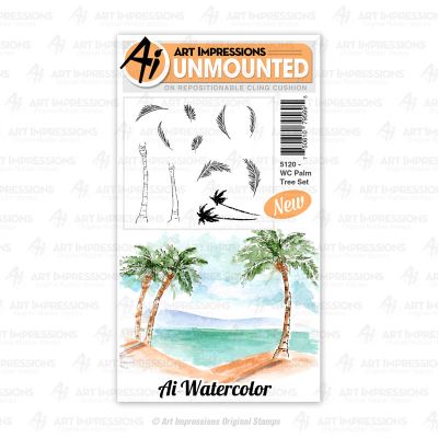 Palm Tree Watercolor Stamp Set