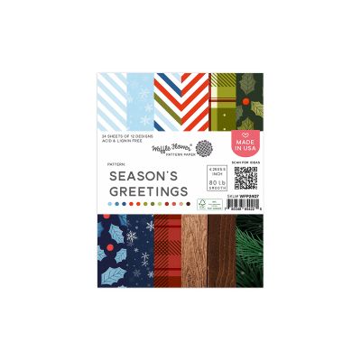 Waffle Flower Crafts Season's Greetings Paper Pad, UK Stockist Seven Hills Crafts, 5 star customer service and fast tracked delivery