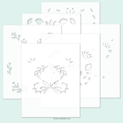 C9 Whimsical Wings Stencil (set of 6)