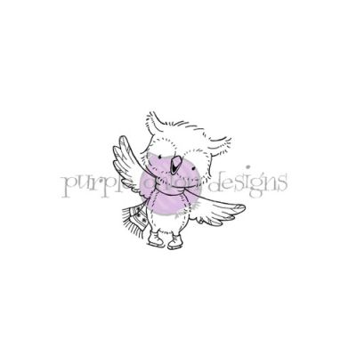 Willow (Owl Ice Skating) unmounted rubber stamp by Stacey Yacula for Purple Onion Designs.  Exclusive in the UK to Seven Hills Crafts