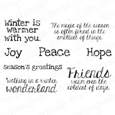 Winter Sentiments Stamp by Stamping Bella at Seven Hills Crafts, UK Stockist, 5 star rated for customer service, speed of delivery and value
