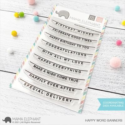 Happy Word Banners Stamp
